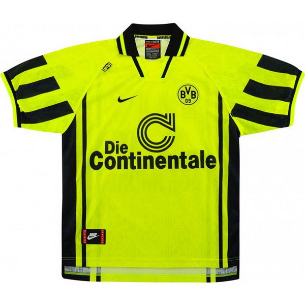 Camiseta Borussia Dortmund Replica Primera Ropa Retro 1996 1997 Amarillo